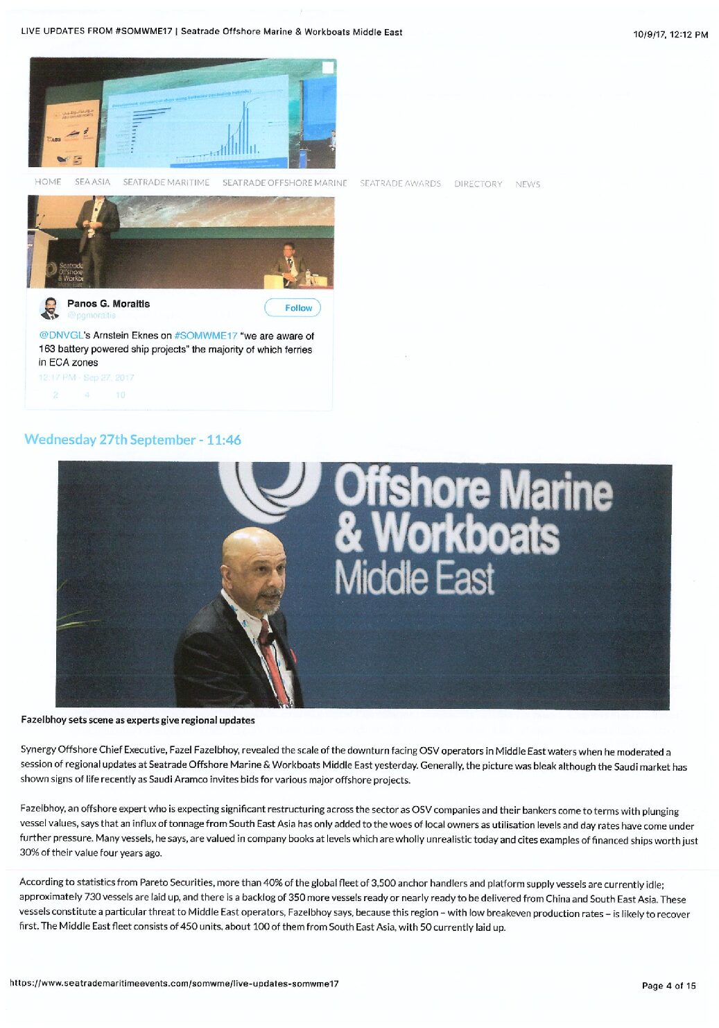 Seatrade SOMWME – September 2017