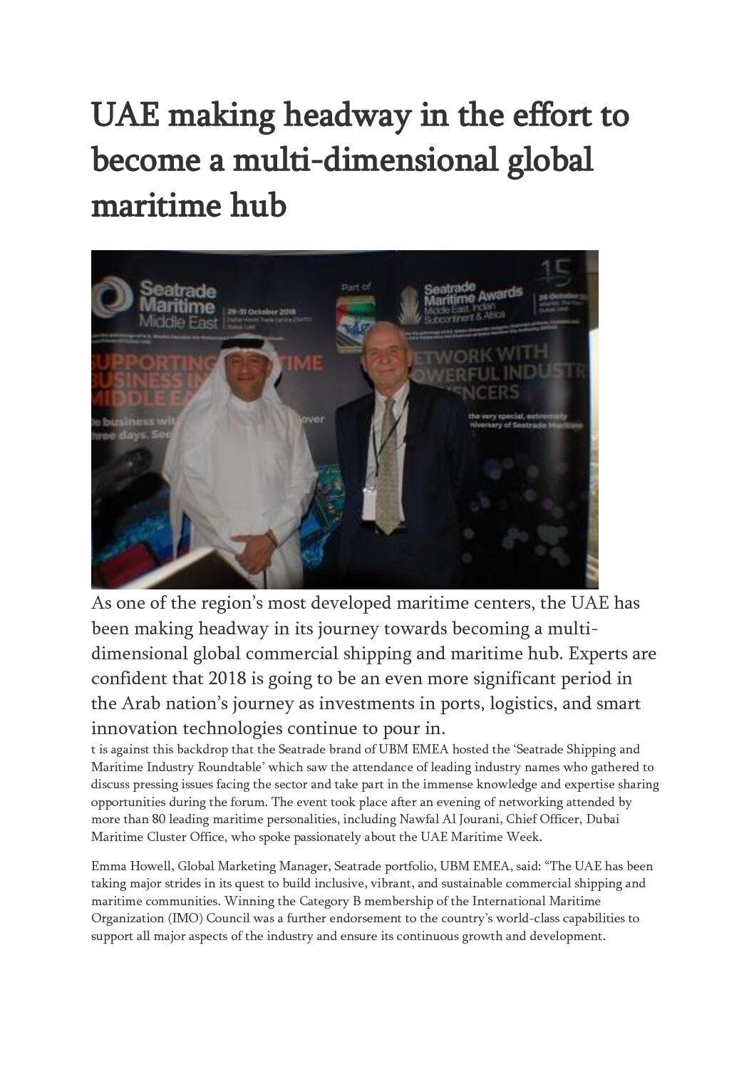 Seatrade Roundtable – May 2018